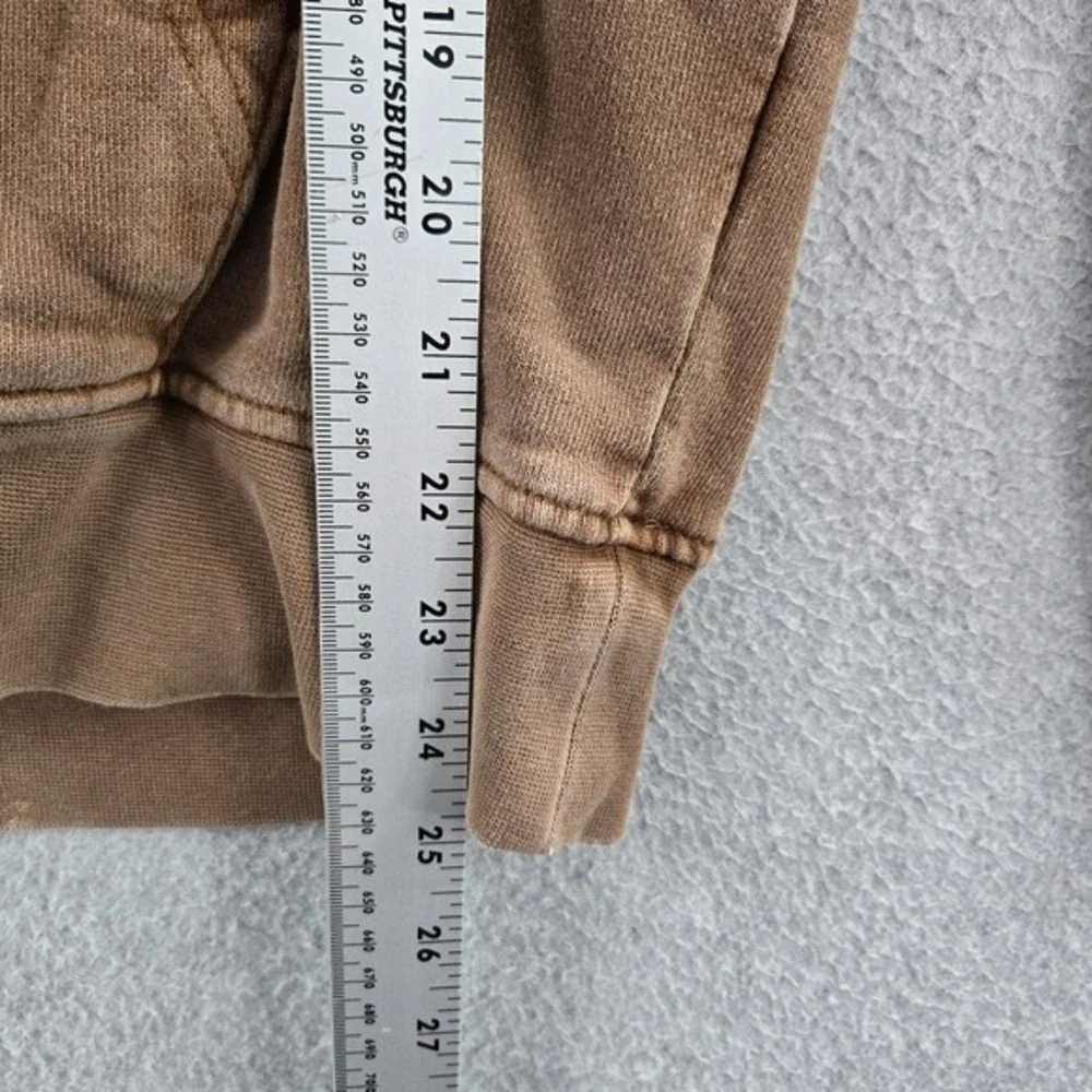 VINTAGE Jordan Men Hoodie S Brown Y2K Jumpman Logo Embroidered Long Sleeve READ‎